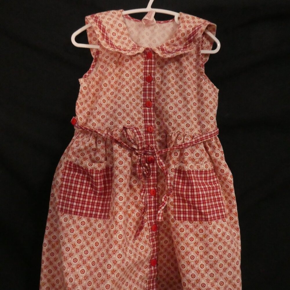 Vintage - APRIL CORNELL - Girls | size 3/4 | Sleeveless Floral Checkered Dress - Picture 6 of 16